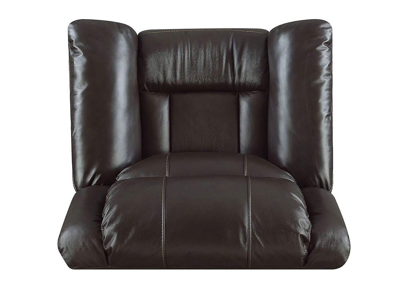 Lisa Chocolate Leather Match Manual Motion Recliner,Taba Home Furnishings